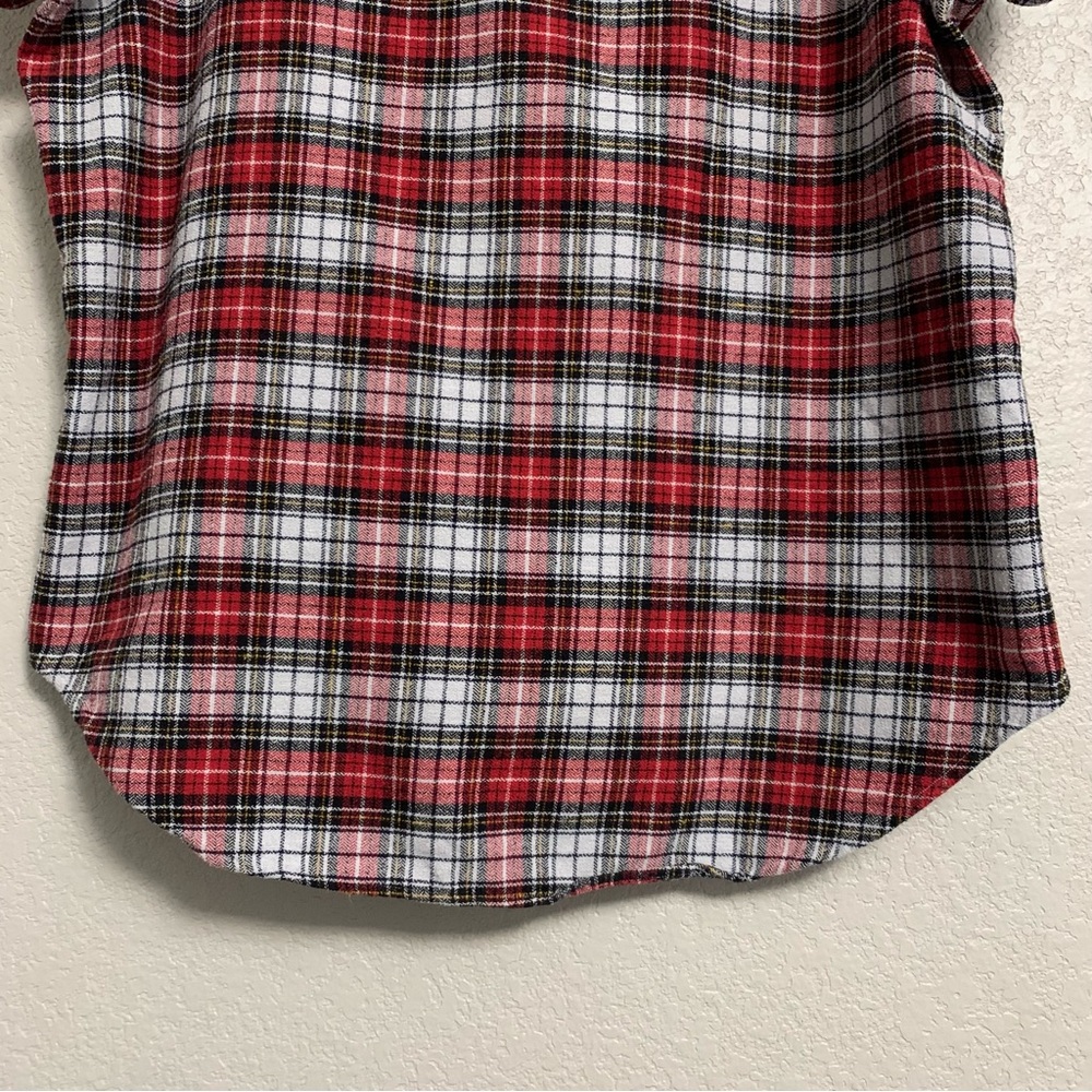 Frank and Eileen Shirt Top Women S Plaid Relaxed Button Up Preppy Italian Red - Picture 13 of 16